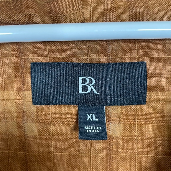 Banana Republic Laurel Linen Blend Popover Blouse XL Brown Oversized Bozy‎ - Picture 6 of 9